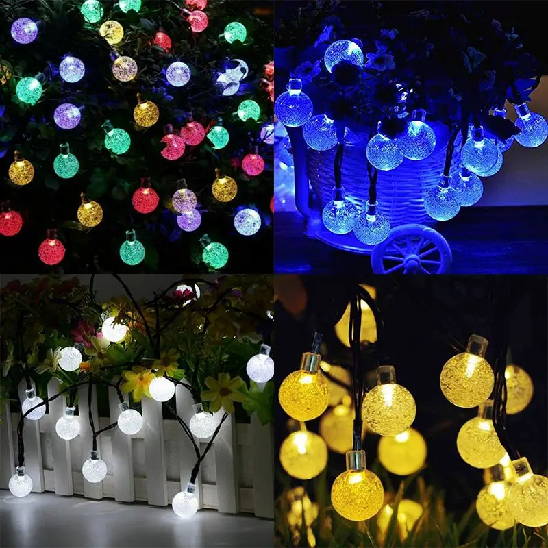 Solar Powered 30 LED String Light Garden Path Yard Decor Lamp Outdoor Waterproof