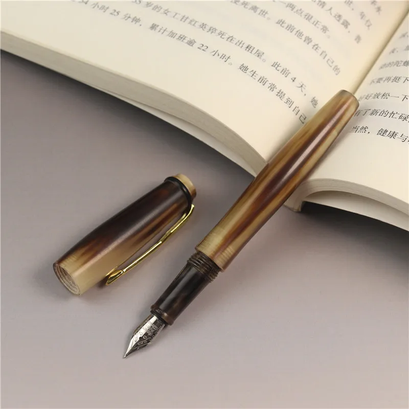 hero-ylj-exclusive-handmade-fountain-pen-natural-ox-horn-fine-nib-05mm-unique-gift-customization-office-business-collection