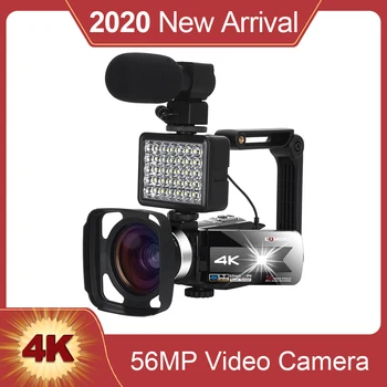 유튜브 라이브 스트리밍용 비디오 캠코더, 4K 와이파이, 나이트 비전, 56MP 내장 필 라이트, 터치 스크린, 브이로그, 신제품