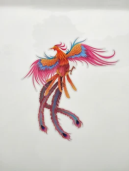 

ZTTZDY 15.8cm*19.5cm Car Sticker Beautiful Colored Feathered Phoenix Bird PVC Decal YJ1-0091