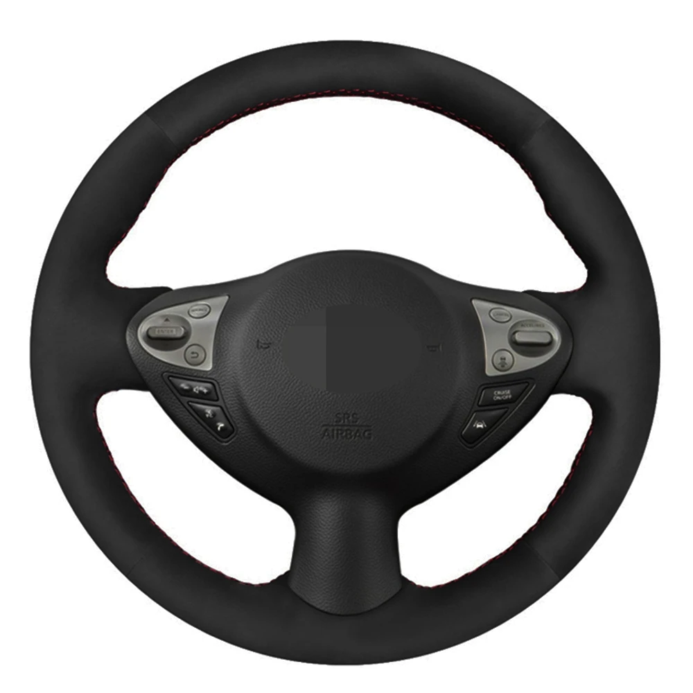 Чехол рулевого колеса автомобиля черная замша для Nissan Juke Maxima 2009-2017 Sentra SV 370Z 2008-2020