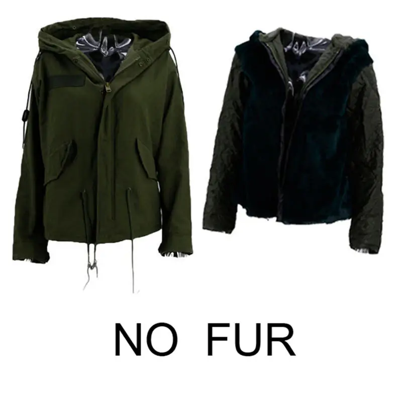 Soperwillton, зимняя куртка, Женская парка,, натуральный мех енота, воротник, армейский зеленый, пальто с капюшоном, утолщенная, теплая, съемная подкладка - Цвет: No Fur - Dark Green
