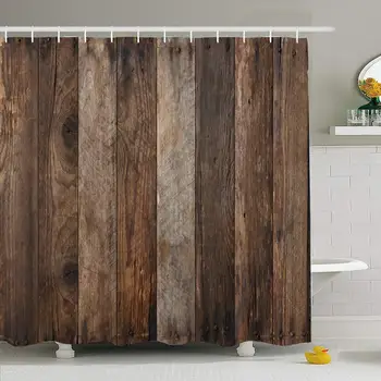 

Shower Curtain Set with Hooks 72x78 Line Panel Tree Wood Nobody Board Floor Pattern Texture Design Slice Abstract View Dark