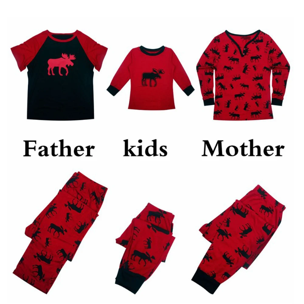 CYSINCOS/семейные рождественские пижамы с принтом рождественского оленя; Семейные комплекты для взрослых, женщин и детей; рождественские пижамы; Семейный комплект