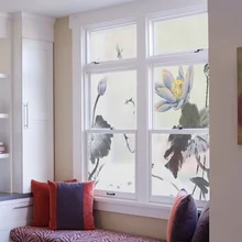 Пользовательские офисные наклейки Балкон Ванная Дверь непрозрачные стикеры непрозрачные кухня гостиная перегородки наклейки на веранду фиолетовый лотос