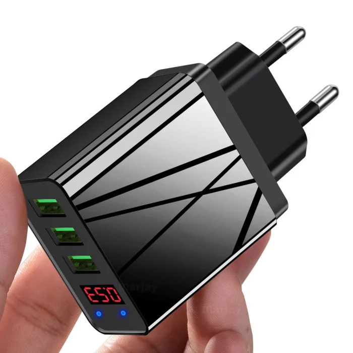 3 порта USB телефон зарядное устройство светодиодный дисплей 3A Быстрая зарядка для iPhone Android PUO88