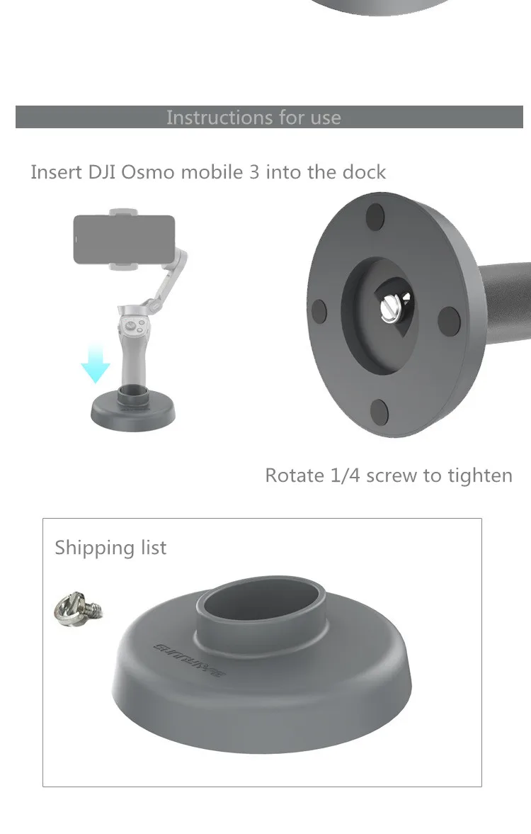 Для DJI OSMO Мобильная Настольная подставка держатель база фиксированное Крепление Адаптер для DJI Osmo Mobile 3 ручной карданный стабилизатор набор аксессуаров