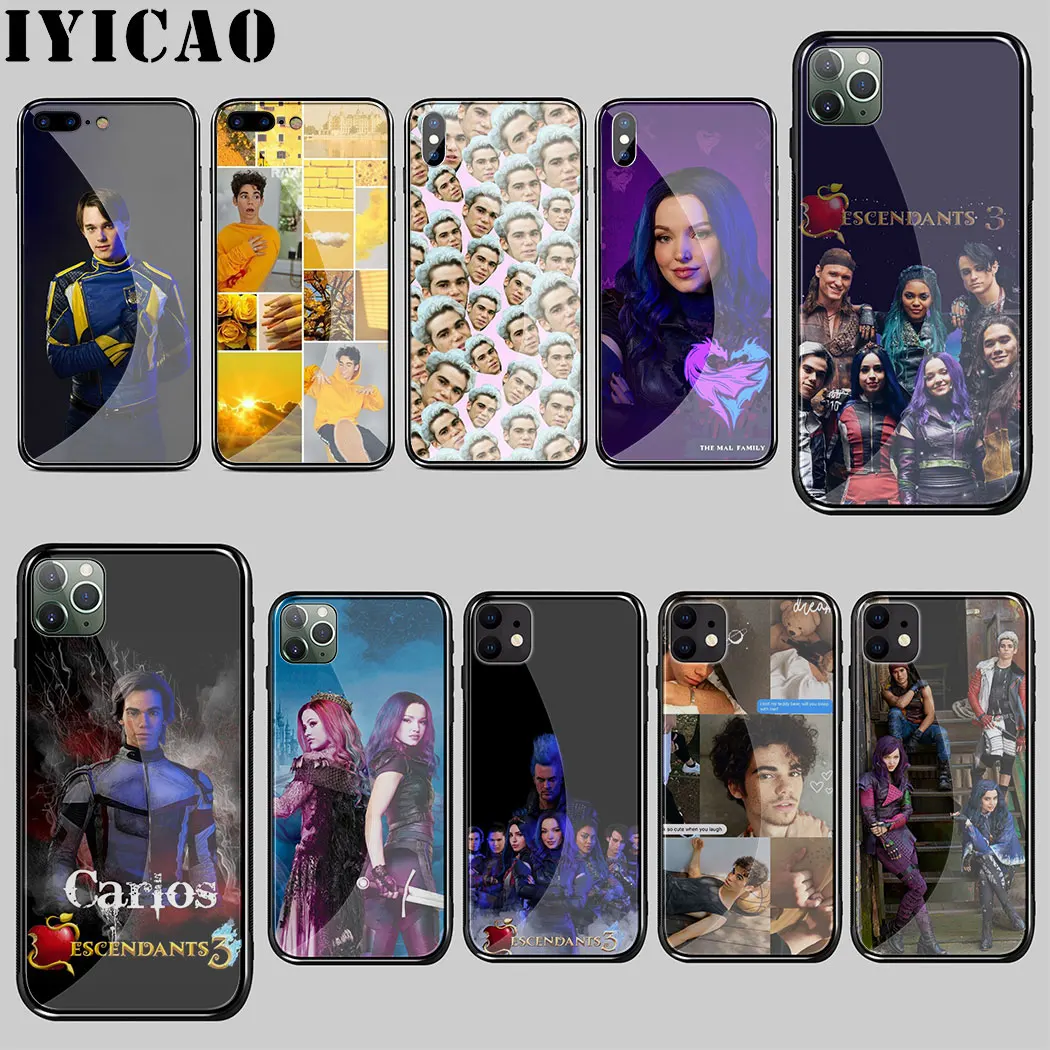 Изображением героев фильма наследники 3 закаленное Стекло чехол для iPhone 5 5S SE 6 6S 7 8