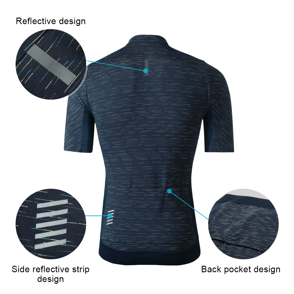 Мужская велосипедная майка Santic Pro Fit Спортивная дышащая Светоотражающая на