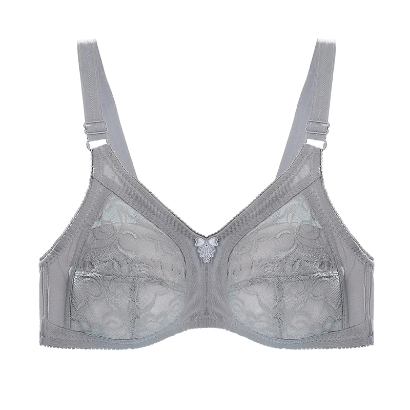 Yenlice Thin Bra Full Cup B 36 38 40 42 Wireless Lace Cotton Thin-Padded Women Bras Breathable Black Single-Bra Classic Bra 6
