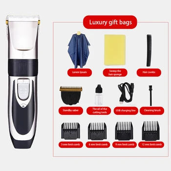 

11ps/set Professional Barber Electric Hair Clipper Rechargeable Hair Trimmer for Men Hair Cutting Machine Shaving Beard Razor
