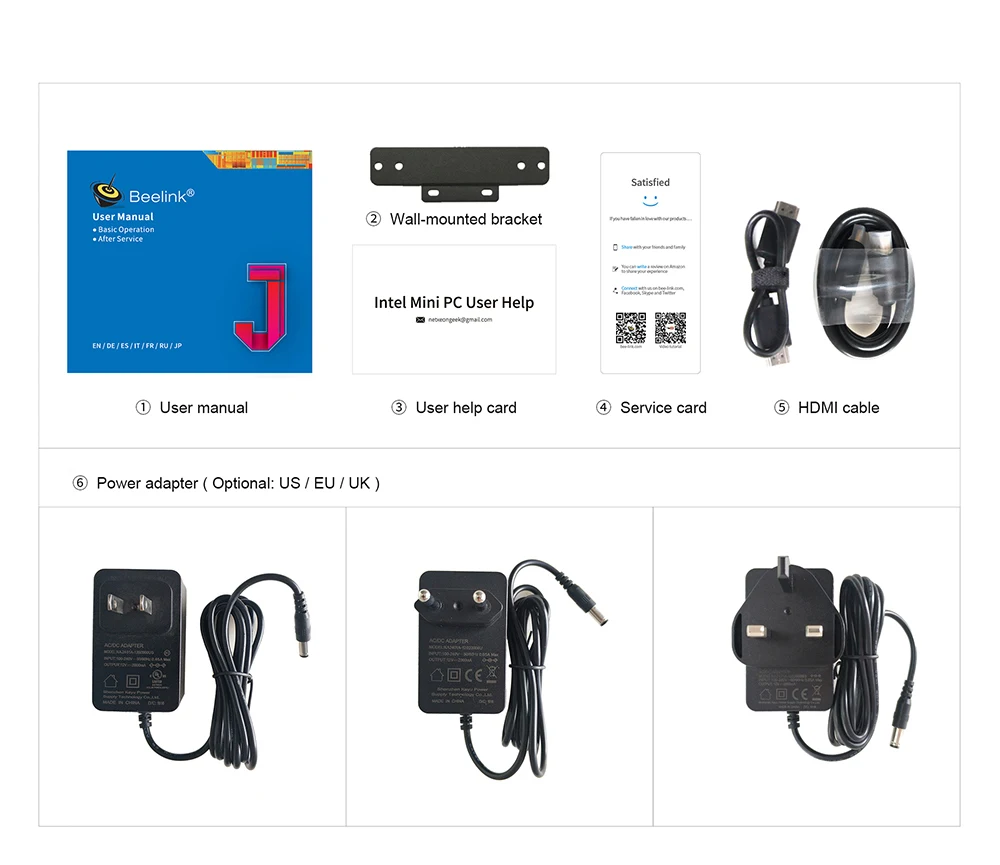Beelink J34 Int Apollo Lake Celeron J3455 мини-ПК J3455 8 ГБ 512 ГБ 2,4 ГГц+ 5,8 ггц WiFi 1000 Мбит/с Bluetooth 4,0 USB3.0TV Box