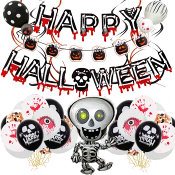 

Happy Halloween Decoration for Home Skeleton Spider Balloons Party Supplies Kids Favos Baby Shower Decorations
