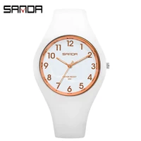Sanda Luxe Vrouwen Horloges Quartz Horloge Waterdicht Eenvoudige Siliconen Casual Analoge Sport Horloge Voor Vrouwen Reloj Mujer