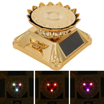 

Multi-Purpose Rotating Solar Energy Rotating Turntable Display Lotus Shape Watch Phone Glass Jewelry Displaying Tray Holder Rack