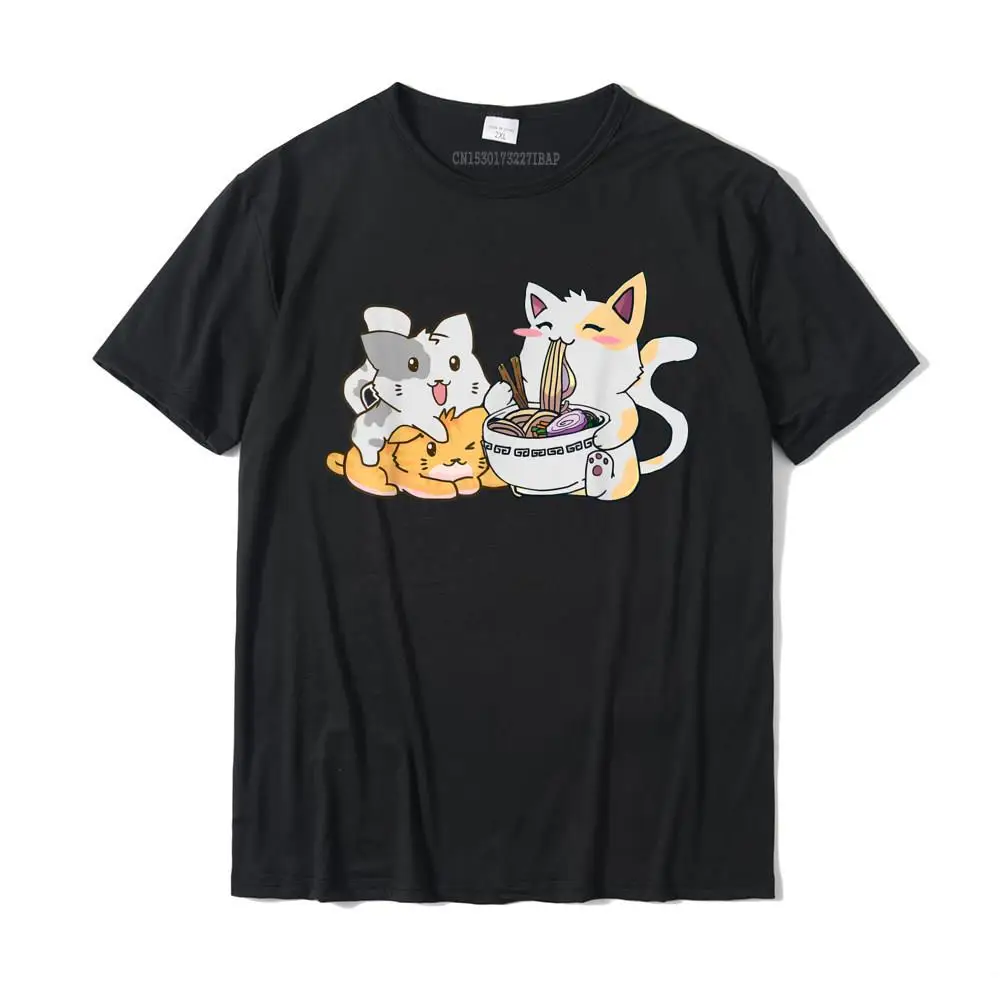 Kawaii Neko Ramen Anime Cat Noodles T-Shirt Camisas Hombre Casual Top T Shirt Cotton Youth Magliette Casual Oversize