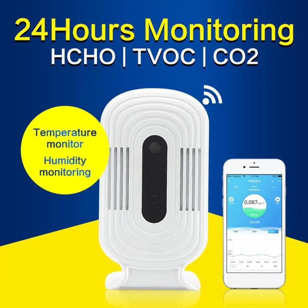 JQ-200 Intelligent WIFI Home Smog Meter CO2 HCHO Air Quality Analysis Tester Detector Sensor Temperature Humidity Monitor | Инструменты
