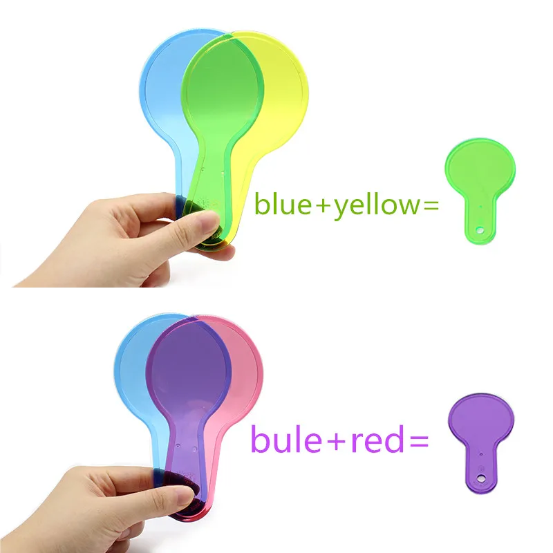 

Transparent Six-Color Handle Swatches Color Recognition Montessori Children Educational Toys Mathematical Geometry Insert Blocks