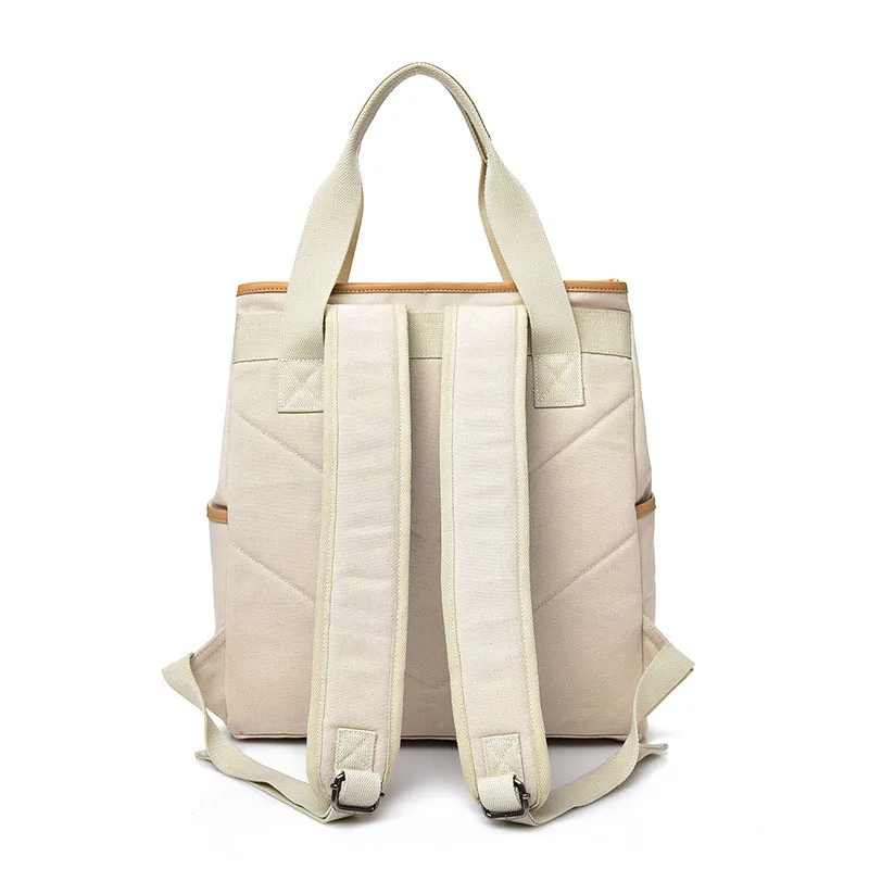 2020 new canvas women's backpack Korean version Travel Backpack simple solid color student bag