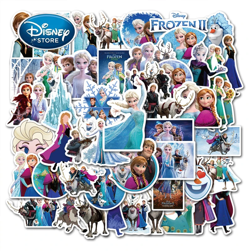 ディズニーの絵が描かれたステッカー スーツケースのラベル 2エルザ 漫画 アンナ ローフ 落書き 防水ラップトップ 50ピース セット ステッカー Aliexpress