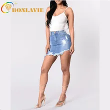 Летняя новая модная сексуальная джинсовая короткая юбка средней талии выше колена однотонная черная синяя джинсовая юбка женская уличная S до 2XL