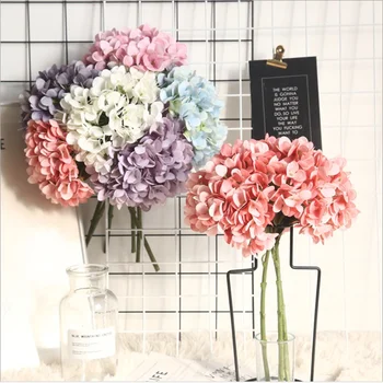 

1 bunch Silk hydrangeas vases for home decoration accessories household products Artificial flowers wedding decorative flowers