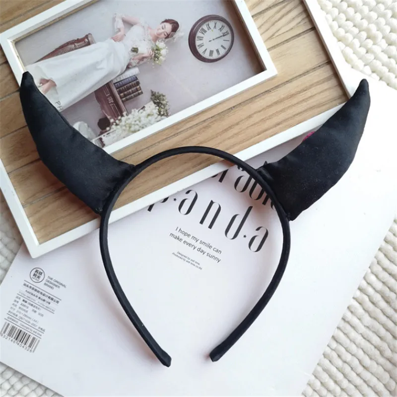 10pcs/lot Halloween witch hat Ghost Festival Hairbands Holiday Party Devil Horn Performance Props Headwear Hair Accessories - Цвет: devil Horn