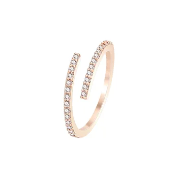

S925 Sterling Silver Index Finger Ring Female Personality Ring Fashion Set Diamond Opening Adjustable Hand Jewelry Single Ring