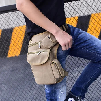 

Portable men's waist bag money waist bag casual men's canvas travel riding motorcycle multifunctional bag change storage bag
