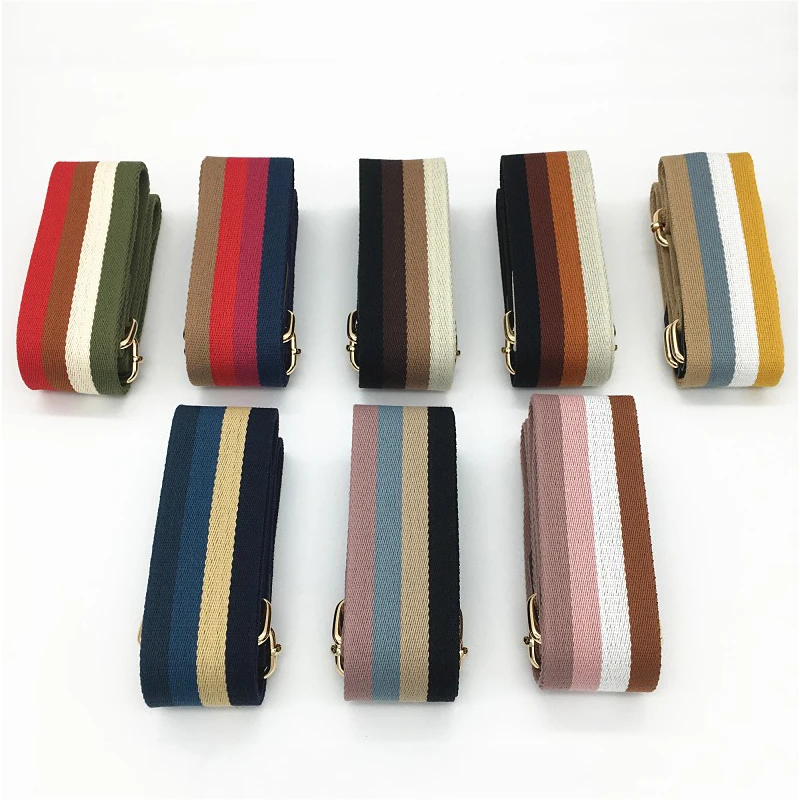 

120cm Cotton Bag Strap Multicolor Wide Shoulder Bag Strap Accessory Women Handbag Handles Replacement Adjustable Belt For Bags