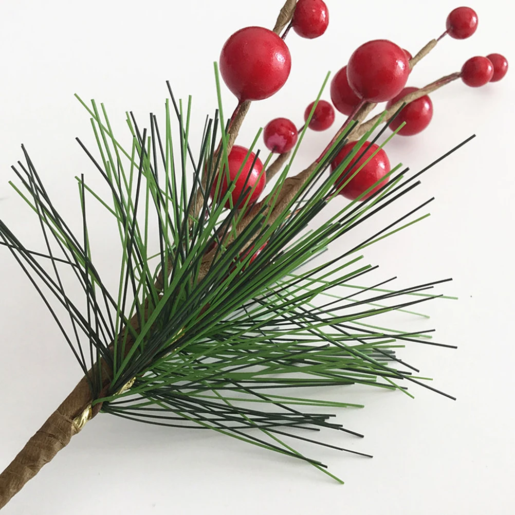 6pcs Christmas Berries Ornament Artificial Plant Fake Flower Simulation Berries Decor Imitation Berries Adornment