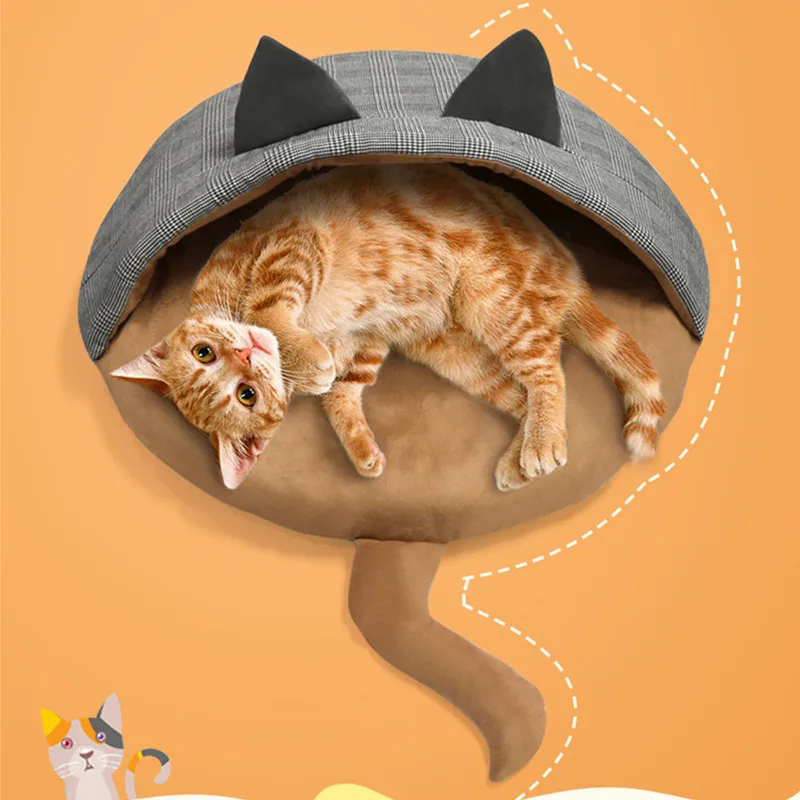 Милый креативный кошачий наполнитель толстый теплый Detchable и моющийся коврик для питомца кровать подушка для кошки четыре сезона универсальное гнездо для питомца легкая чистка