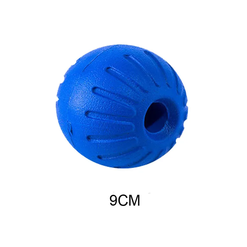 Забавный Pet замок-кольцо Твердые игрушки для щенка с Жевательная для дрессировки CarrierTeeth нерушимая укуса резиновая извлечение игровая веревка мяч для собаки - Цвет: 9CM WIth Hole-Blue