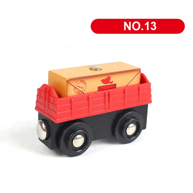 1PCS Magnetic Train Toys Wooden Railway Track Accessories Can Be Connected Variety Wooden Train Toys For Children Gifts 5