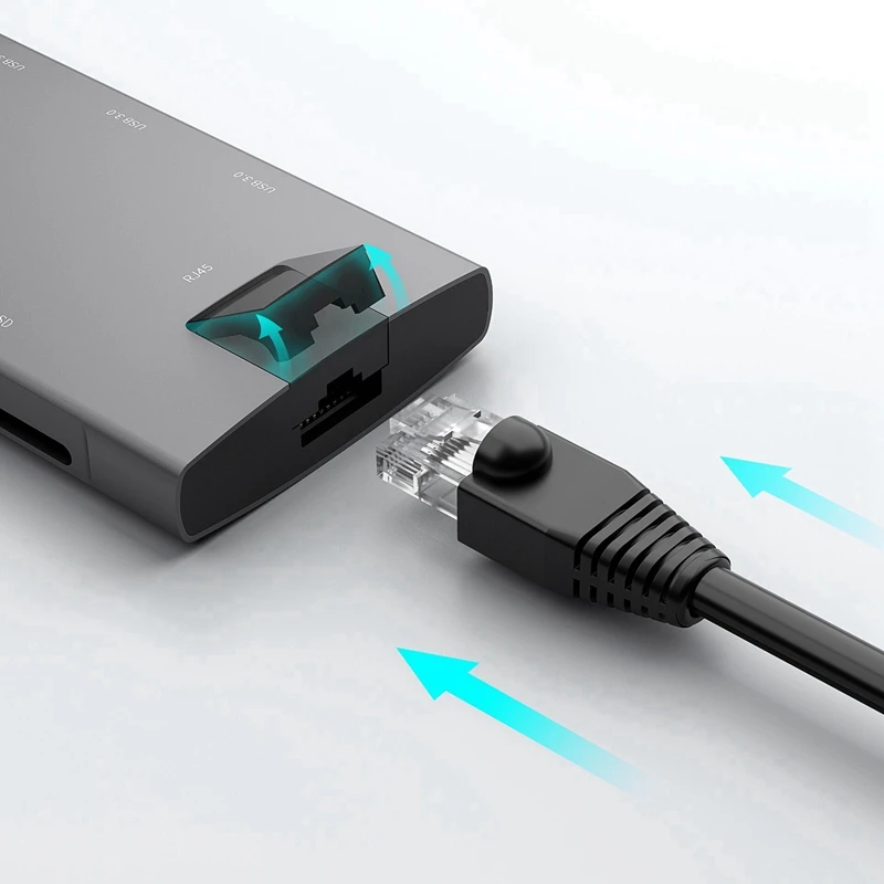 USB-C концентратор RJ45+ Hdmi+ DP+ USB3.0 type C к Gigabit Ethernet Rj45 Lan адаптер для ноутбука MacBook Pro