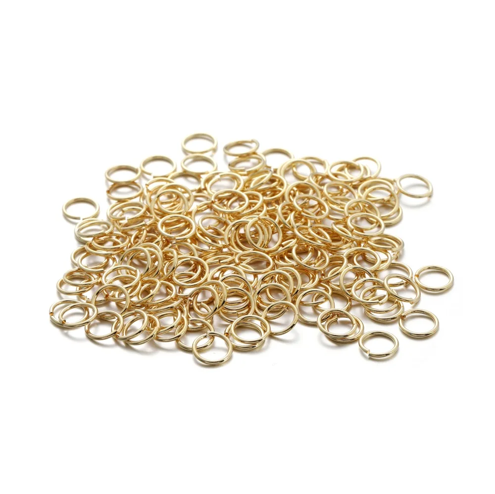 Lot de 50 à 200 anneaux en cuivre pour diabétique, 3 à 10mm, or 18 carats, connecteurs à anneaux fendus pour bricolage, accessoires de direction, fournitures