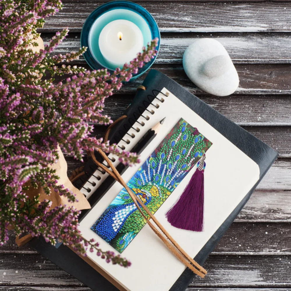 5D DIY Специальная алмазная живопись кожа Закладка Алмазная вышивка ремесло книжка с кисточкой метки для книг рождественские подарки