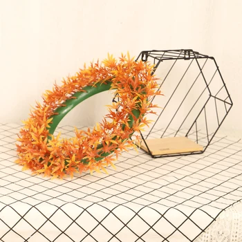 

Halloween Orange Simulation Small Maple Leaf Wreath Holiday Party front Door Living Room Fireplace Wall Decoration