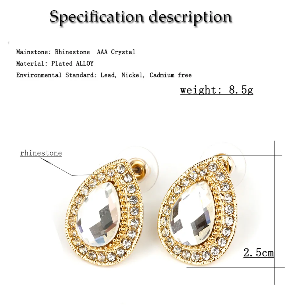 Sunspicems модные серьги гвоздики из индии золотого цвета для женщин капли воды