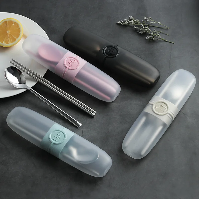 

Chopsticks Spoon and Fork set 3 PCS Stainless Steel Travel Camping Flatware Set Fork Spoon Chopsticks with Portable Case