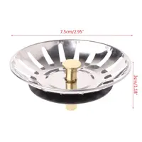 Kitchen Stainless Steel Basin Drain Dopant Sink Strainer Basket Waste Filter 1