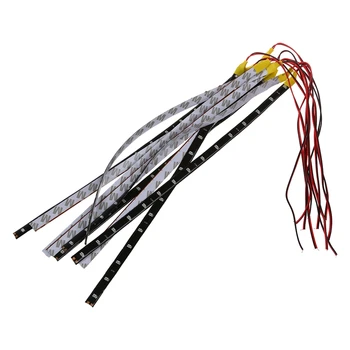 

10pcs Waterproof 30cm SMD 3528 Yellow 15 LED Flexible Strip Light Lamp Car Decor