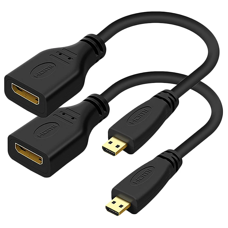 

VEGGIEG Micro-HDMI Revolution Mini HDMI Female HD Cable (2 Pcs)