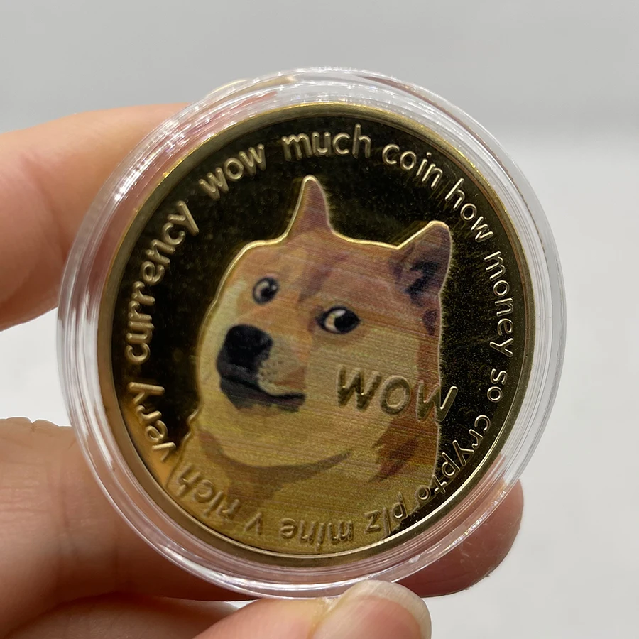 10PCS/LOT Beautiful WOW Gold Plated Dogecoin Commemorative Coins Cute Dog  Pattern Dog Souvenir Collection Gifts|Non-currency Coins| - AliExpress