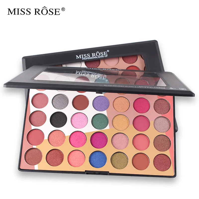 MISS ROSE 35 цветов Модная палитра теней для век матовая блестящие тени набор макияжа