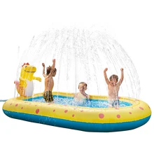 Children's Removable Swimming Pool Mat With Dragon Sprinkler Summer Above Ground Garden Inflatable Rectangle Pool Accessory