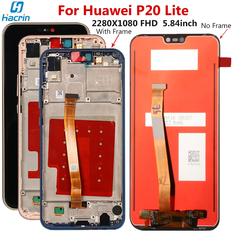 ЖК-дисплей для Huawei P20 Lite с сенсорным экраном и дигитайзером в сборе сменный