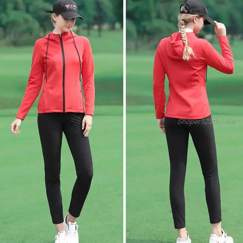 Pgm Golf Apparel Women Long Sleeve Golf Jacket Hooded Windproof Lady Wear  Coat Autumn Winter Slim Warm Sportswear Windbreaker - Golf Jackets -  AliExpress