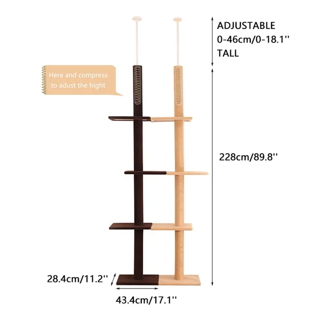 Arbre Chat R glable pour la Maison Jeu d Escalade et pour Faire les Griffes Grande