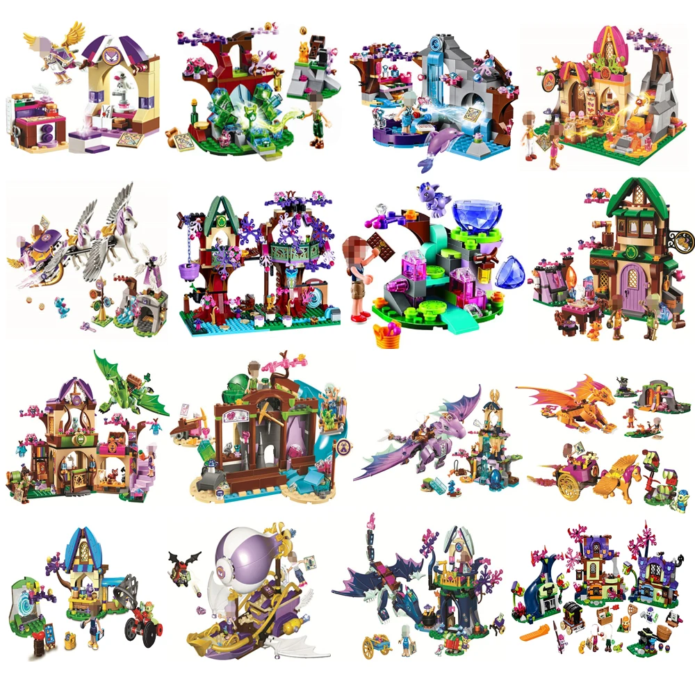 

Elves Dragon Series Sanctuary Elves Fairy Friends Model Figures Building Block Kid Toys For Children Gift